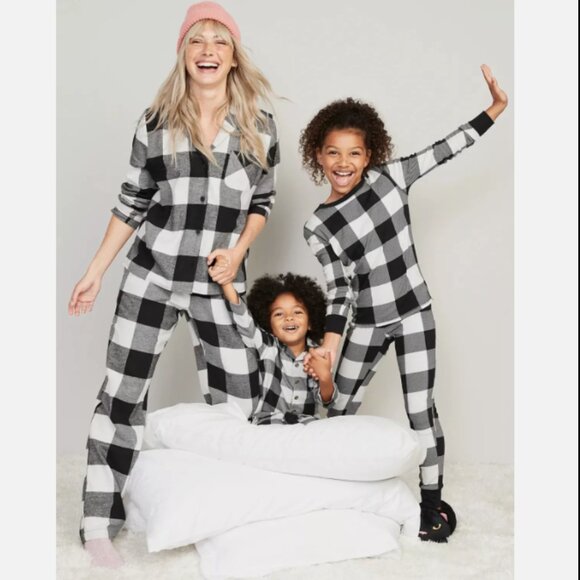 NWT Old Navy Black Buffalo Plaid Flannel Pajama Pants Sleep Lounge Men Large - Picture 2 of 2